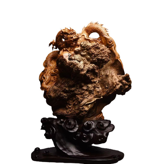 天然木彫り置物「昇龍」66cm